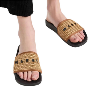 Marni Raffia Slides