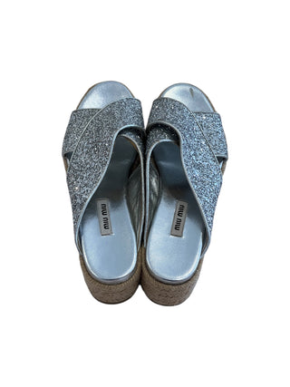 Miu Miu Silver Wedges