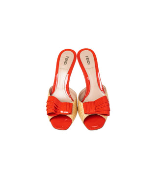 Fendi - Coral and Red Kitten Heels